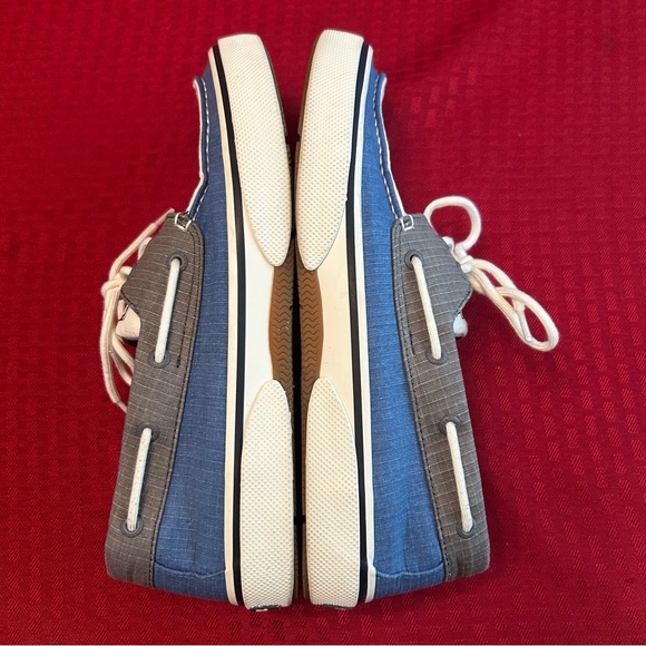 Sperry EUC Men’s Size 10 Top Sider Boat Shoes Canvas Blue and White Casual - Picture 2 of 8
